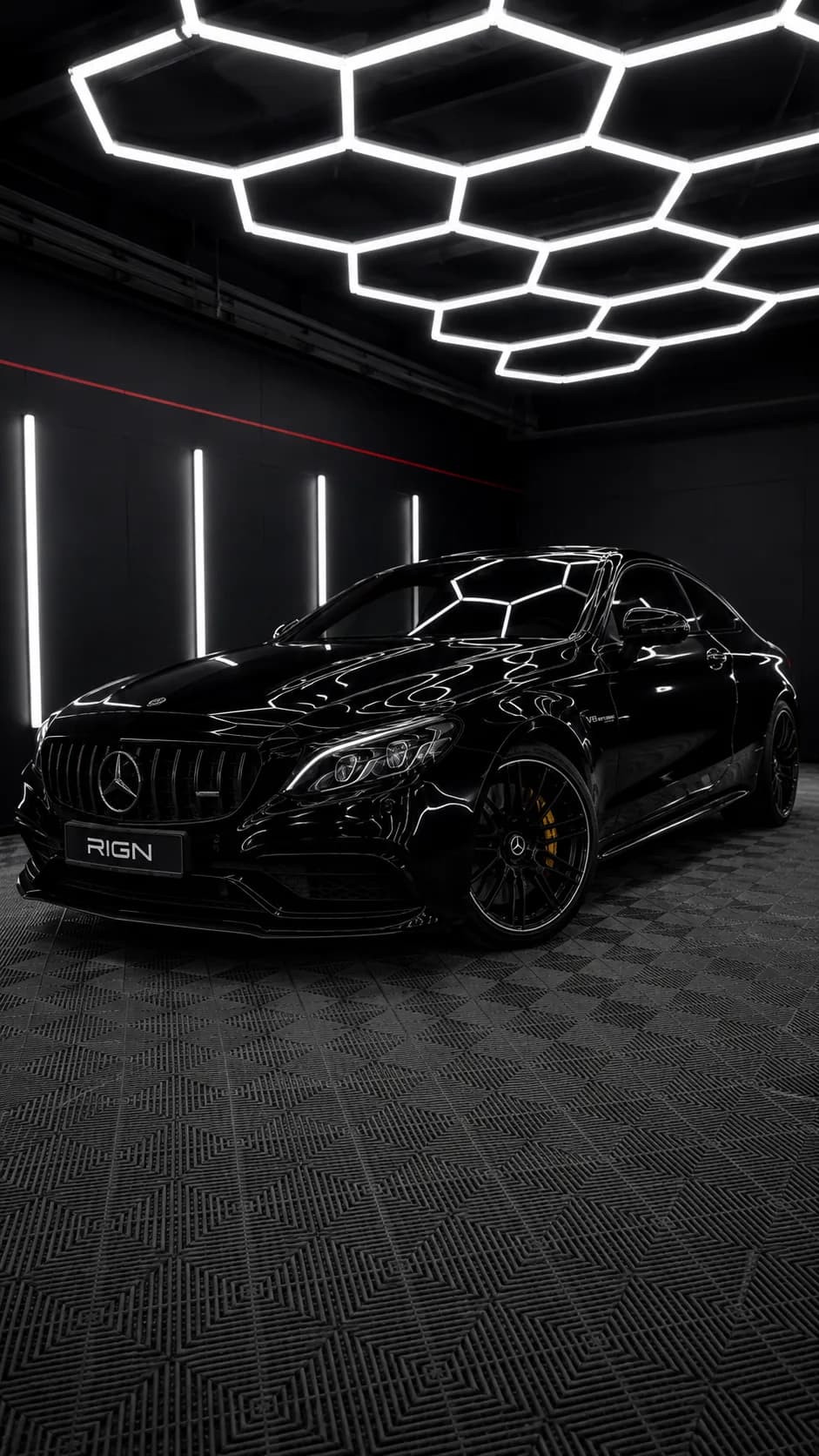 Black Mercedes in studio — refined automotive finish, South Yorkshire